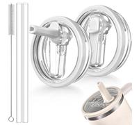 ANTAND 2 Pack 40 oz Leak Proof Flip Straw Lid Replacement for Stanley H2.0 Quencher & ProTour, White