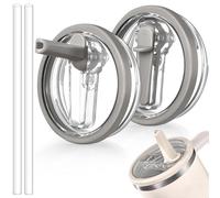 ANTAND 2 Pack Flip Straw Lid Replacement Fit for 40 oz Stanley Cup, No Spill 40 oz Tumbler Lid Replacement, Spill Proof Flip Top for Stanley Lids, Reusable Tumbler Covers for 40oz Stanley Accessories