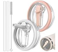 ANTAND 30oz Leak Proof Lid for Stanley Quencher H2.0 Tumbler, Flip Straw Lid Replacement 30 oz Tumbler No Spill Cover Top for Stanley Protour Stanley Cup Accessories, 2 Pack (White, Light Nectarine)