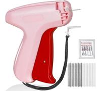 ANTAND Stitch Gun for Clothes, Mini Sticky Gun for Clothes Quick Stitch Sewing Gun, Handheld Tagging Gun for Clothing Stitchy Gun - Includes 6 Needles and 1000 Fasteners (Pink+Red)