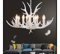 Antantler, Farmhouse Antler Lighticlassic Candle Style, Resin Faux Antler Light Fixture Cottage Retro Large 3 Arms 8 Lights,/8 Lights/a