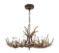 Antantler, Farmhouse Antler Lighticlassic Candle Style, Resin Faux Antler Light Fixture Cottage Retro Large 3 Arms 8 Lights,/10 Lights Ant/a