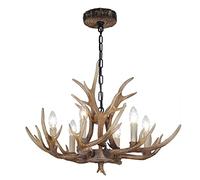 Antantler, Farmhouse Antler Lighticlassic Candle Style, Resin Faux Antler Light Fixture Cottage Retro Large 3 Arms 8 Lights,/6 Lights Ant/a