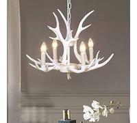 Antantler, Farmhouse Antler Lighticlassic Candle Style, Resin Faux Antler Light Fixture Cottage Retro Large 3 Arms 8 Lights,/4 Lights/a