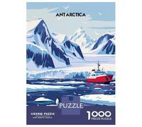 Antarctic Expedition Travel Puzzle 1000 Pieces, Romantic City Break Scene, Decorative Artwork, Thick Cardboard Pieces, Birthday Gift for Home Décor Fans, 38x26cm/1000pcs