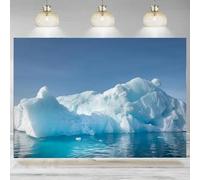 Antarctic Glacier Backdrop White Iceberg Snow Mountain Ocean Birthday Background Winter Theme Party Decoration Kids Banner 240X180cm