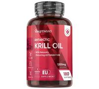 Antarctic Krill Oil - 1200mg 180 Softgels - with Astaxanthin & Omega-3 - Fish Oil Supplement for Heart & Eyes