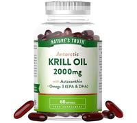 Antarctic Krill Oil 2000mg | High Strength Blend with Omega 3 Fish Oil, Astaxanthin, EPA and DHA | 60 Softgels | Nature's Truth