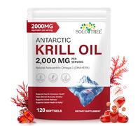 Antarctic Krill Oil 2000mg Softgels with Omega-3s EPA, DHA, Astaxanthin and Phospholipids Supplement 120 Softgels
