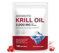 Antarctic Krill Oil Capsules 2000mg | 120 Softgels | Antarctic Sourced Krill Oil Supplement with Omega-3s EPA, DHA, Astaxanthin and Phospholipids Supplement