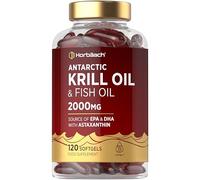 Antarctic Krill Oil Capsules 2000mg | 120 Softgels | High Strength Blend with Fish Oil, Astaxanthin, Phospholipids, EPA and DHA | by Horbaach