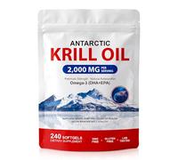 Antarctic Krill Oil Capsules,2000mg Rich in Omega 3 EPA DHA with Astaxanthin & Phospholipids 240 Softgels High Absorption Nutritional Supplements Heart, Liver, Brain, & Vision Support