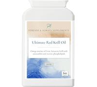 Antarctic Krill Oil Extract 500mg, Soft Gel Capsules, 60 Count, High Strength Red Omega 3 Fatty Acid with Phospholipids, Choline & Astaxanthin, Forever & Always Supplements