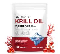 Antarctic Krill Oil Softgels Supplement, 2,000mg Per Serving, 120 Softgels, Triple Strength Formula with Omega-3 EPA & DHA Plus Astaxanthin, Supports Heart, Brain & Immune Health