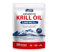 Antarctic Krill Oil Softgels Supplement, 2,000mg Per Serving, 240 Softgels, Triple Strength Formula with Omega-3 EPA & DHA Plus Astaxanthin, Supports Heart, Brain & Immune Health