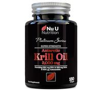 Antarctic Krill Oil Super Strength 2000mg - 150 Softgels Capsules - with Astaxanthin & Phospholipids - Omega 3 Fish Oil Alternative - Source of EPA & DHA - Made in UK - Nu U Nutrition