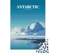 Antarctic Peninsula Landscape Illustration 1000 Piece Jigsaw Puzzle for Adults, 52x38cm/1000pcs, White Cardboard Pieces, Relaxing Indoor Activity And Family Time