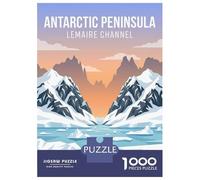 Antarctic Peninsula Lemaire Channel Poster 1000 Piece Jigsaw Puzzle, Historic Square Architecture, Thick Cardboard Pieces for Travel Lovers, Mindful Activity, Paper Board, 38x26cm/1000pcs