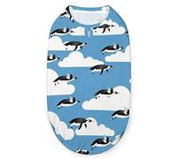 Antarctica Animal Flying Penguins Pets Shirt Vest Cute Dog Tank Top Soft Sleeveless T-Shirt for Puppy Kitty Cats L