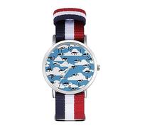 Antarctica Animal Flying Penguins Sport Watch for Men Women Nylon Strap Wrist Watch Analog Quartz Watch