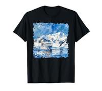 Antarctica Cruise Ship Watercolor Art T-Shirt