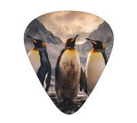 Antarctica Penguins 12 Pack Guitar Plectrums With Storage Case, 0.46/0.71/0.96mm, Including Thin, Medium Thick Guitar Plectrums For Electric Guitars Bass Ukulele