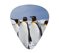 Antarctica Penguins 12 Pack Guitar Plectrums With Storage Case, 0.46/0.71/0.96mm, Including Thin, Medium Thick Guitar Plectrums For Electric Guitars Bass Ukulele