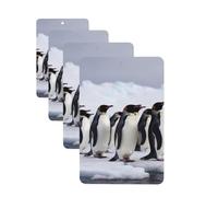 Antarctica Penguins 4 Pcs Car Air Freshener Lavender Hanging Scented Cards Automotive Scented Hanging Sheets Rectangle For Car Home Office Closet Bathroom