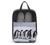 Antarctica Penguins Shoe Bag Travel Shoe Organizer Water-Resistant Shoe Pouch with Zipper Sneaker Dust Bag, gray, One Size, Modern