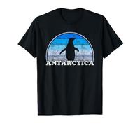 Antarctica - Retro Sunset Penguin Silhouette Artic T-Shirt