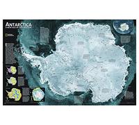 Antarctica Satellite, laminated: Wall Maps Continents (National Geographic Reference Map)