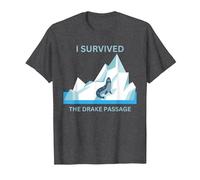 Antarctica Seal I Survived The Drake Passage T-Shirt, Men, Dark Heather Grey, X-Large