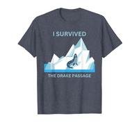 Antarctica Seal I Survived The Drake Passage T-Shirt, Men, Heather Blue, 3X-Large