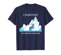 Antarctica Seal I Survived The Drake Passage T-Shirt, Men, Navy Blue, X-Large