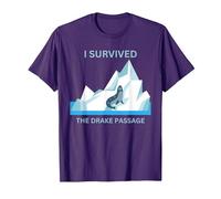 Antarctica Seal I Survived The Drake Passage T-Shirt, Men, Purple, Large