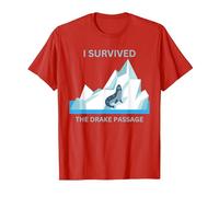 Antarctica Seal I Survived The Drake Passage T-Shirt, Men, Red, Medium