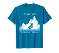 Antarctica Seal I Survived The Drake Passage T-Shirt, Men, Sapphire Blue, 3X-Large
