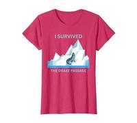 Antarctica Seal I Survived The Drake Passage T-Shirt, Women, Red Heather, XX-Large
