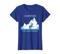 Antarctica Seal I Survived The Drake Passage T-Shirt, Women, Royal Blue, Medium