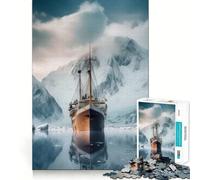 Antartica And Ship Ice 1000 Pieces Puzzles for Adults Strong Logic Tight Connection Joyful Challenge Thoughtful Gift (38x26cm)