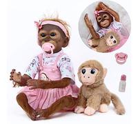 antboat Realistic Reborn Monkey Dolls 20-inch Handmade Lifelike Reborn Monkey Dolls for Girls 50cm Realistic Soft Vinyl Silicone Reborn-Baby Dolls With accessories Baby Reborn Dolls Monkey