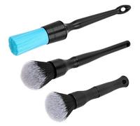 AntBooBoo 3 Pack Ultra-Soft Detailing Brush Set, Comfortable Grip and Scratch-Free Cleaning for Exterior, Interior Panels, Emblems, Badges, Gauge Cluster, Infotainment Screen
