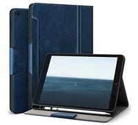 Antbox Case for iPad 9/8/7th Generation 10.2'' 2021/2020/2019 with Built-in Pencil Holder Auto Sleep/Wake Function PU Leather Smart Cover (Blue)