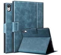 Antbox Case for iPad (A16) 11th (11'')/ 10th Generation (10.9'') High Grade Skin-Touch Vegan Leather with Built-in Pencil Holder Auto Sleep/Wake Function (Blue)