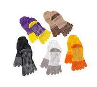 Antcher 5 Pair Men Non Slip Socks Sports Grip Toe Socks Five Finger Ankle Socks for Pilates Yoga Soccer Basketbal