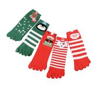 Antcher 5 Pairs Children's Five Finger Cotton Socks Christmas Socks Boys Girls Toddler Baby Breathable Toe Socks 3-12 Years Old (UK, Age, 7 Years, 12 Years, Regular, Multicolor)