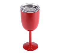 Antcher Stainless Steel Goblet Wine Glasses with Lid, 1 Pcs Double Wall Vacuum Insulated Cocktail Glass Wine Tumbler Cup Great for Red White Wine Gift, 300ml (Red)