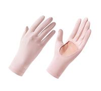 Antcher Women UV Sun Protection Gloves Ice Silk Sunblock Full Finger Touchscreen Non Slip Gloves Hiking Cycling Gloves for Golf Driving Fishing (Pink)