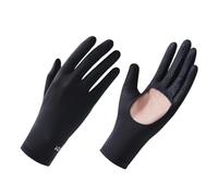 Antcher Women UV Sun Protection Gloves Ice Silk Sunblock Full Finger Touchscreen Non Slip Gloves Hiking Cycling Gloves for Golf Driving Fishing (Black)
