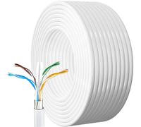 AntDau71® - Ethernet LAN Cable, Cat 6 Coil for Indoor and Outdoor Weatherproof Network Cable Shielded Gigabit Anti-jamming Internet Cable White (10m)